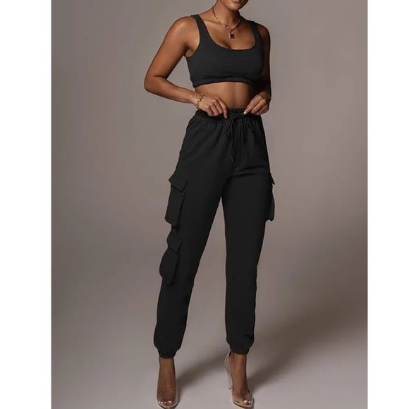Black fashion sweat suit 3 piece - Picture 12 of 12